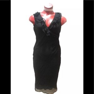 Express Polka Dot Long Dress Sz 5/6 100%Silk